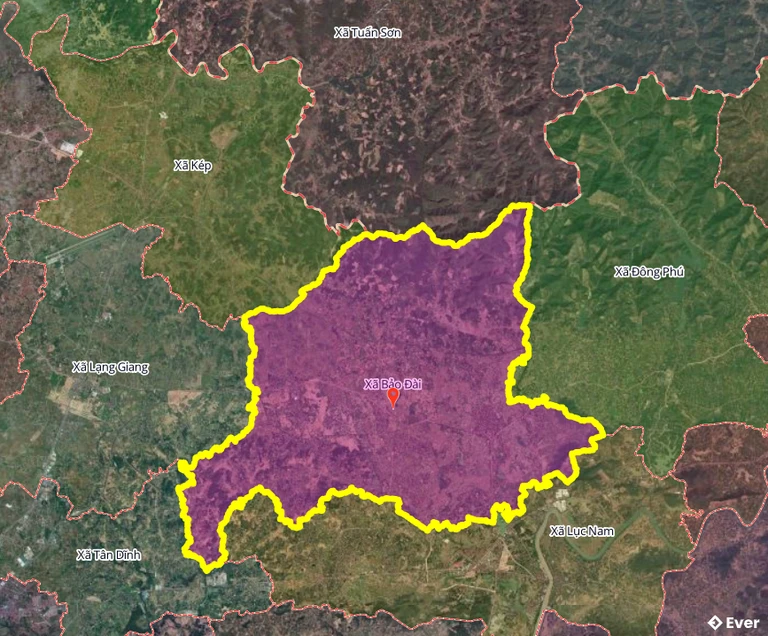 Bản đồ xã Bảo Đài, Bắc Ninh sau sáp nhập