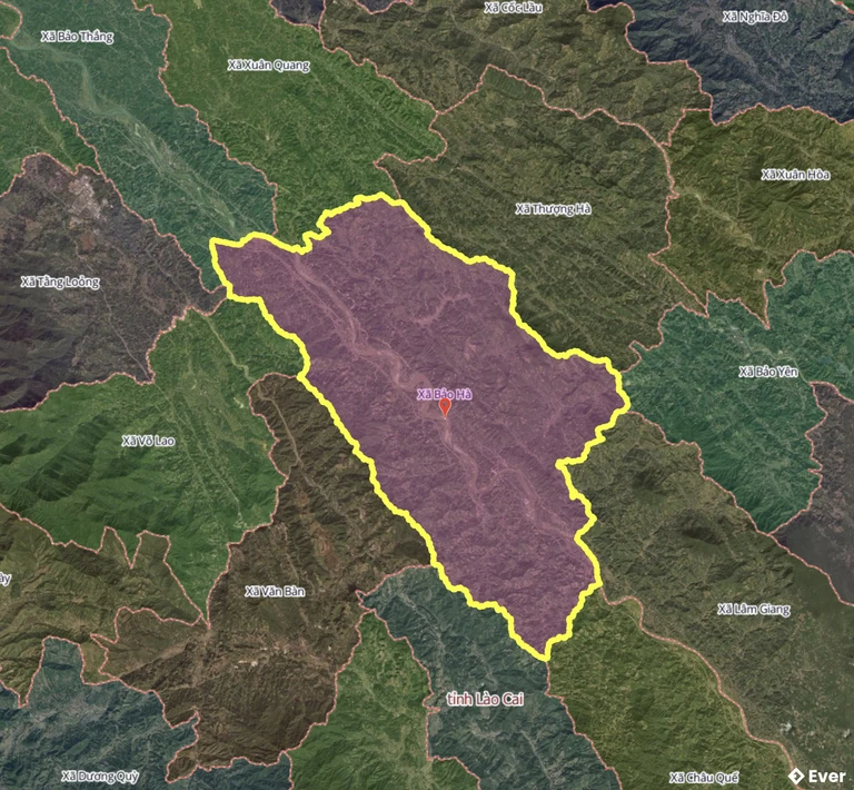 Bản đồ xã Bảo Hà, Lào Cai sau sáp nhập