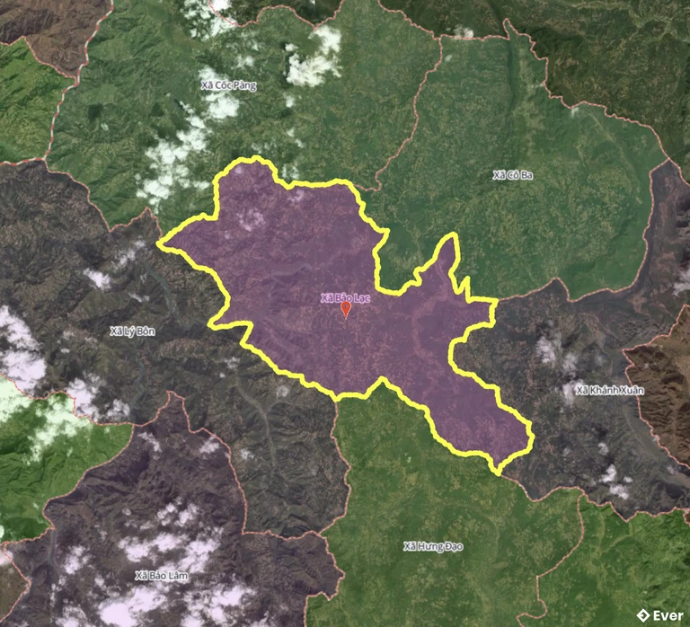 Bản đồ xã Bảo Lạc, Cao Bằng sau sáp nhập