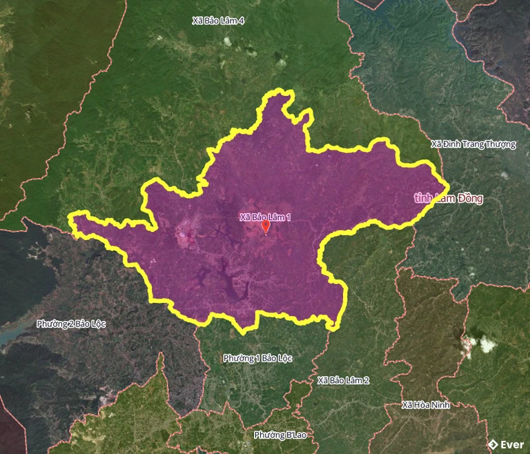 Bản đồ xã Bảo Lâm 1, Lâm Đồng sau sáp nhập
