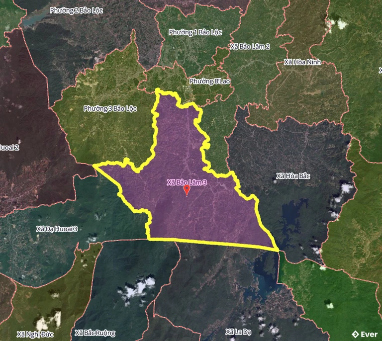 Bản đồ xã Bảo Lâm 3, Lâm Đồng sau sáp nhập