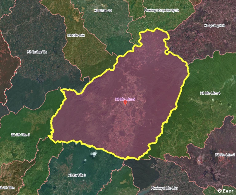 Bản đồ xã Bảo Lâm 5 sau sáp nhập