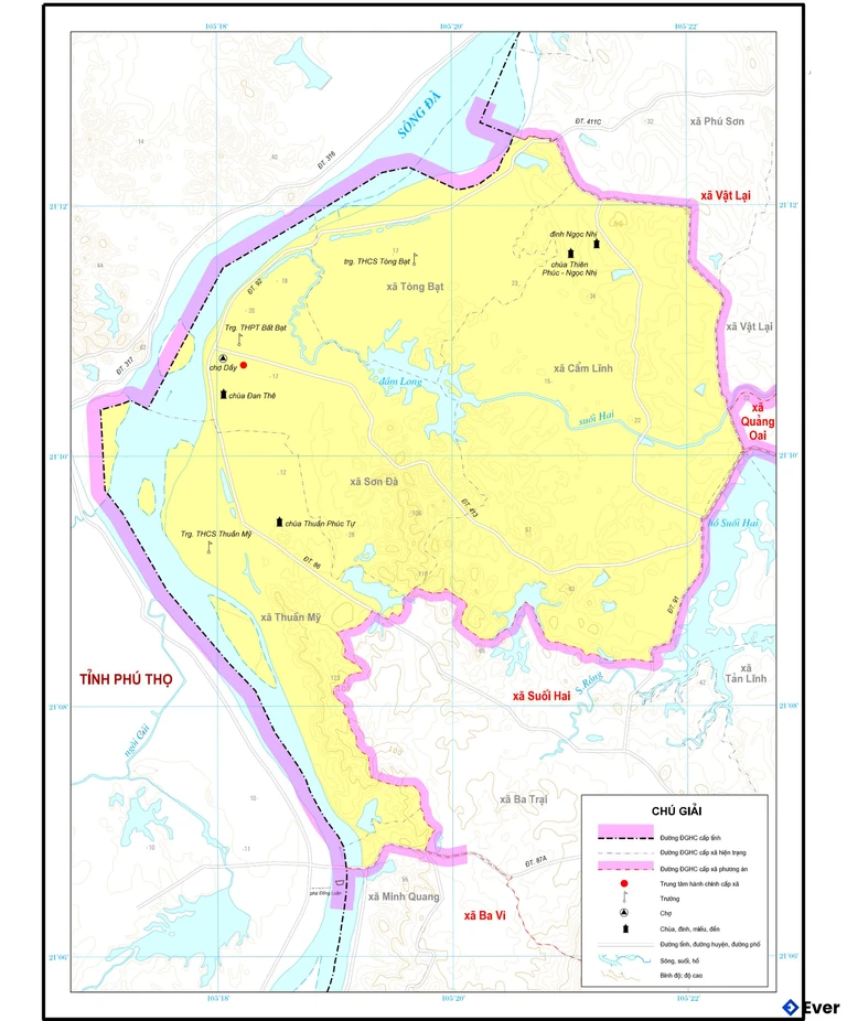 Bản đồ xã Bất Bạt, Hà Nội sau sáp nhập