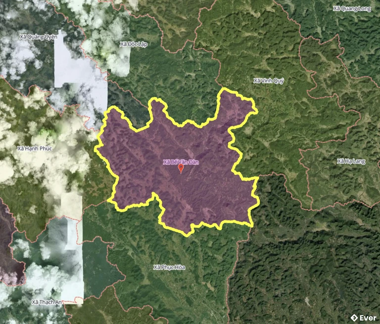 Bản đồ xã Bế Văn Đàn, Cao Bằng sau sáp nhập