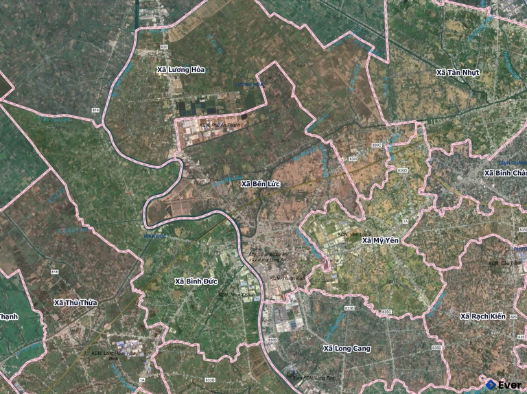 Bản đồ xã Bến Lức, Tây Ninh sau sáp nhập