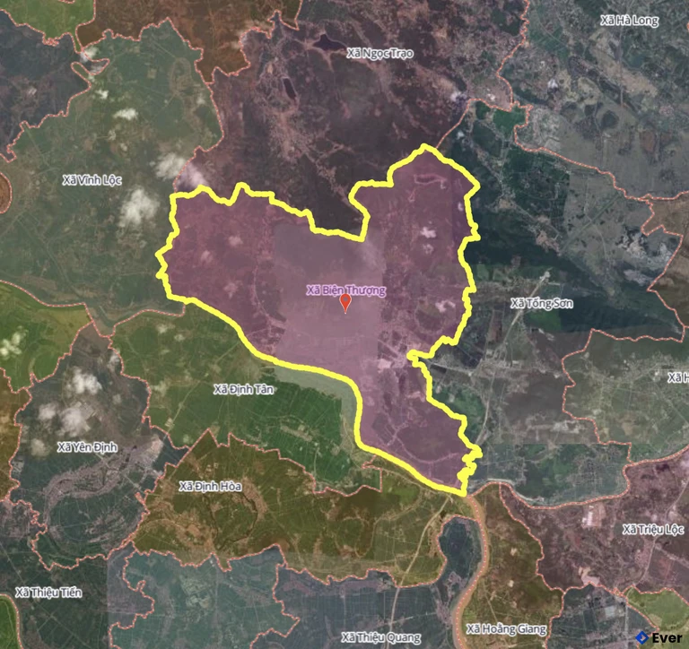 Bản đồ xã Biện Thượng, Thanh Hóa sau sáp nhập