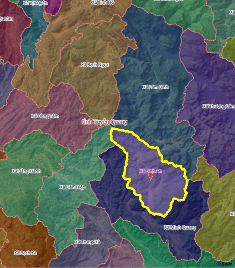 Bản đồ xã Bình An, Tuyên Quang sau sáp nhập