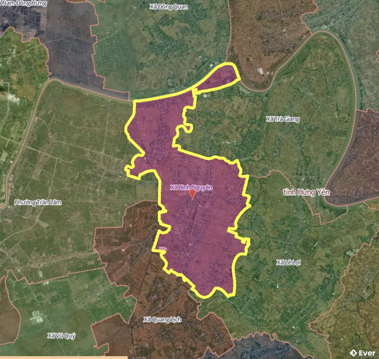 Bản đồ xã Bình Nguyên, Hưng Yên sau sáp nhập