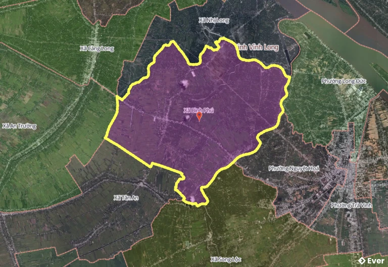 Bản đồ xã Bình Phú, Vĩnh Long sau sáp nhập