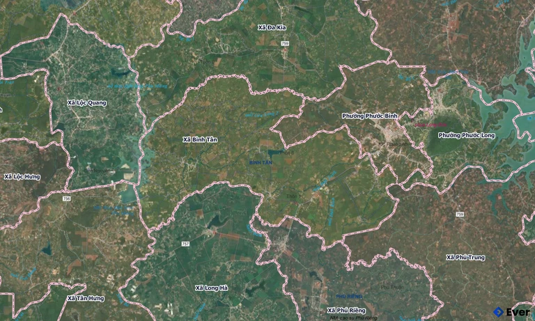 Bản đồ xã Bình Tân, Đồng Nai sau sáp nhập