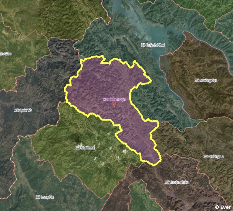 Bản đồ xã Bình Thuận, Sơn La sau sáp nhập