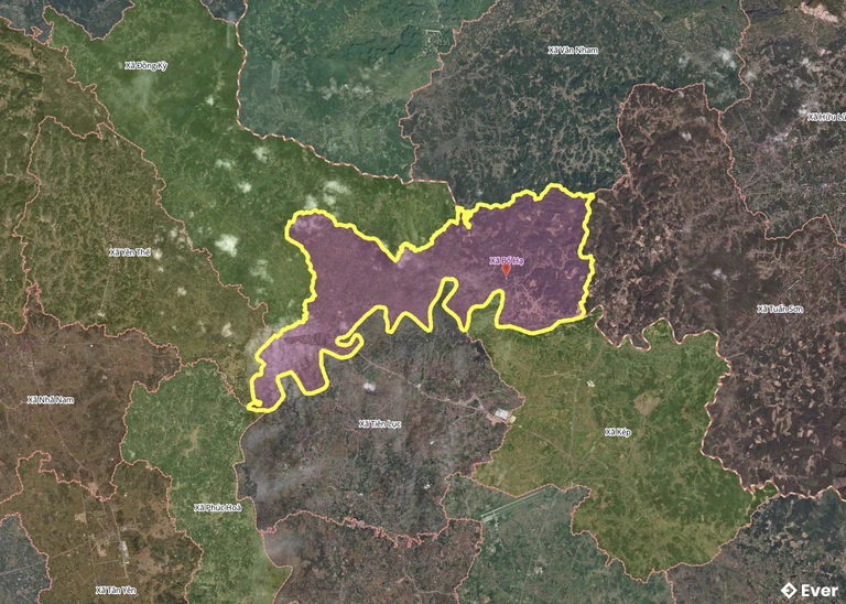 Bản đồ xã Bố Hạ, Bắc Ninh sau sáp nhập