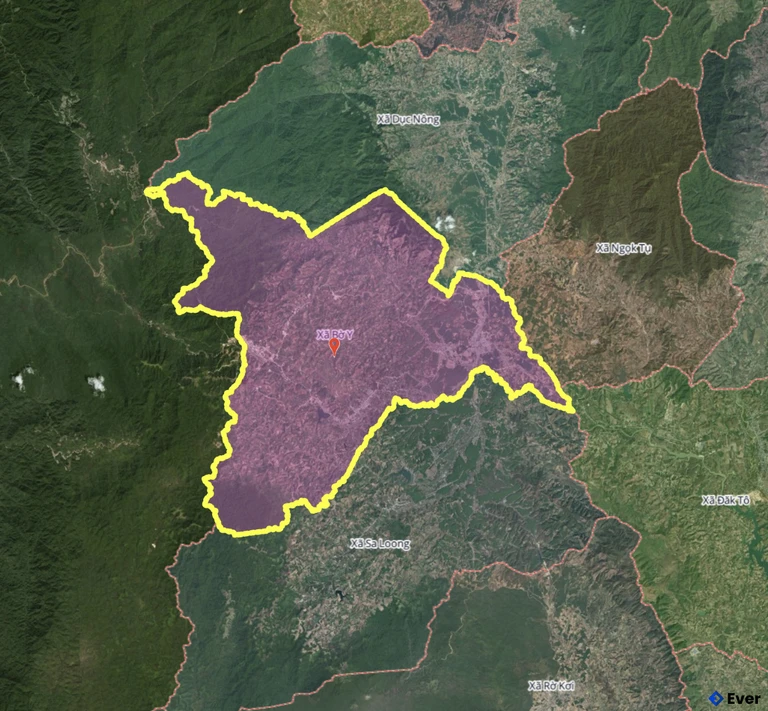 Bản đồ xã Bờ Y, Quảng Ngãi sau sáp nhập