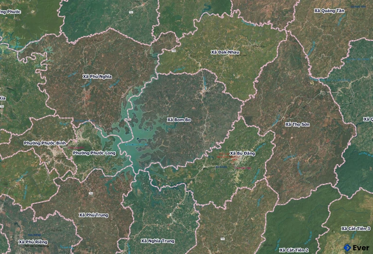 Bản đồ xã Bom Bo, Đồng Nai sau sáp nhập