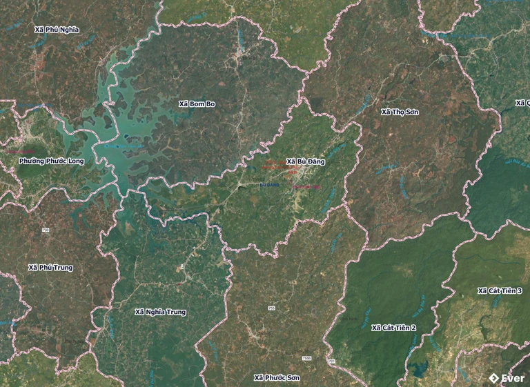 Bản đồ xã Bù Đăng, Đồng Nai sau sáp nhập