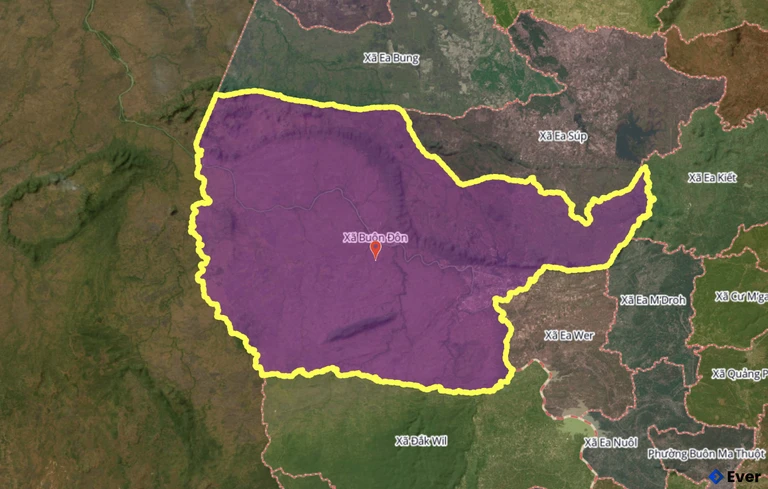 Bản đồ xã Buôn Đôn, Đắk Lắk sau sáp nhập