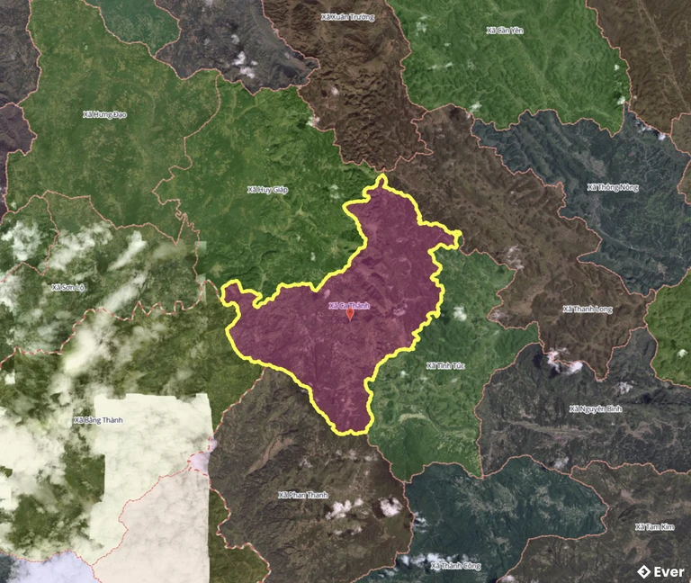 Bản đồ xã Ca Thành, Cao Bằng sau sáp nhập