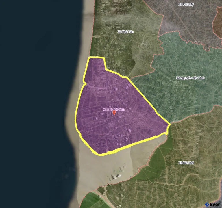 Bản đồ xã Cái Đôi Vàm, Cà Mau sau sáp nhập