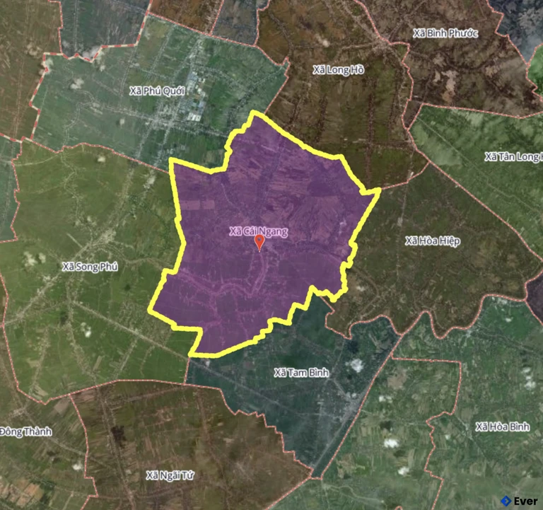 Bản đồ xã Cái Ngang, Vĩnh Long sau sáp nhập