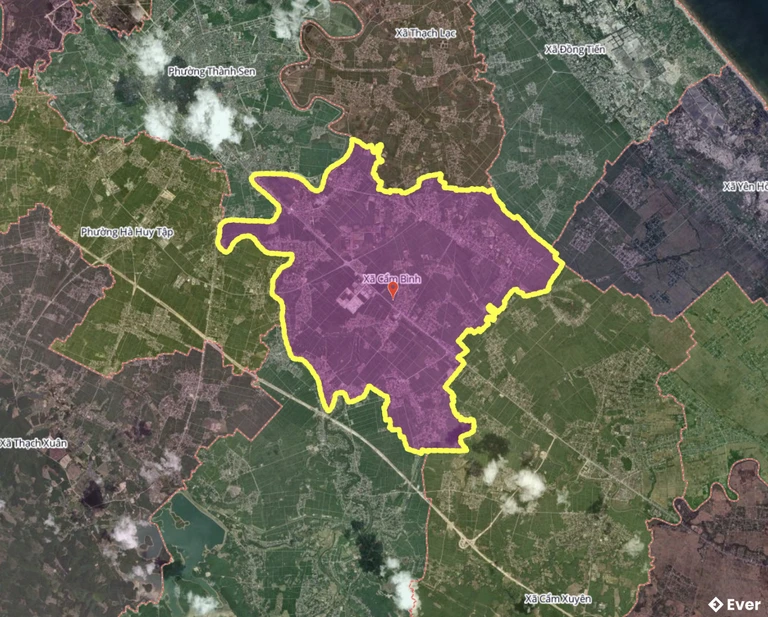 Bản đồ xã Cẩm Bình, Hà Tĩnh sau sáp nhập