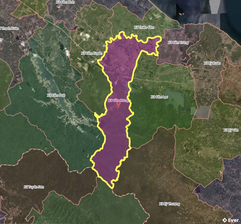 Bản đồ xã Cẩm Hưng, Hà Tĩnh sau sáp nhập