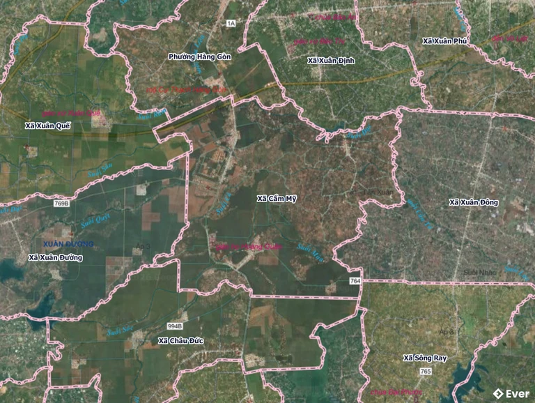 Bản đồ xã Cẩm Mỹ, Đồng Nai sau sáp nhập