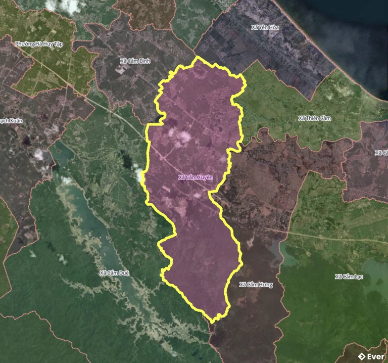 Bản đồ xã Cẩm Xuyên, Hà Tĩnh sau sáp nhập