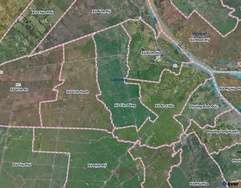 Bản đồ xã Cần Đăng sau sáp nhập