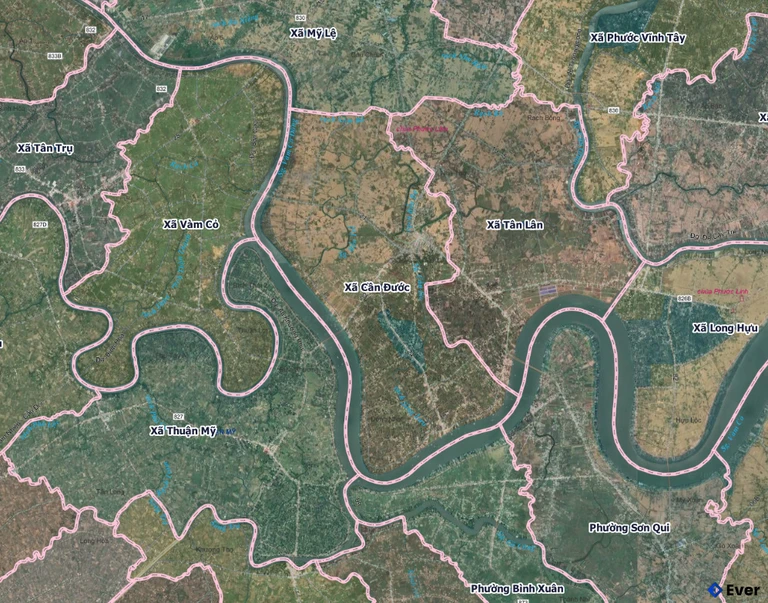 Bản đồ xã Cần Đước, Tây Ninh sau sáp nhập