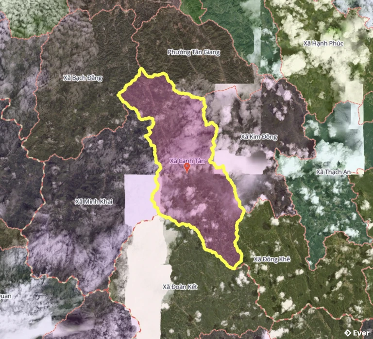 Bản đồ xã Canh Tân, Cao Bằng sau sáp nhập