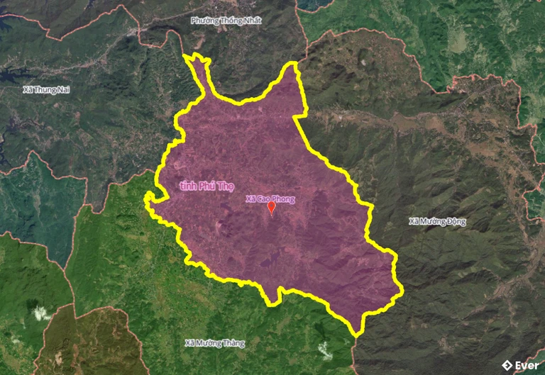 Bản đồ xã Cao Phong, Phú Thọ sau sáp nhập