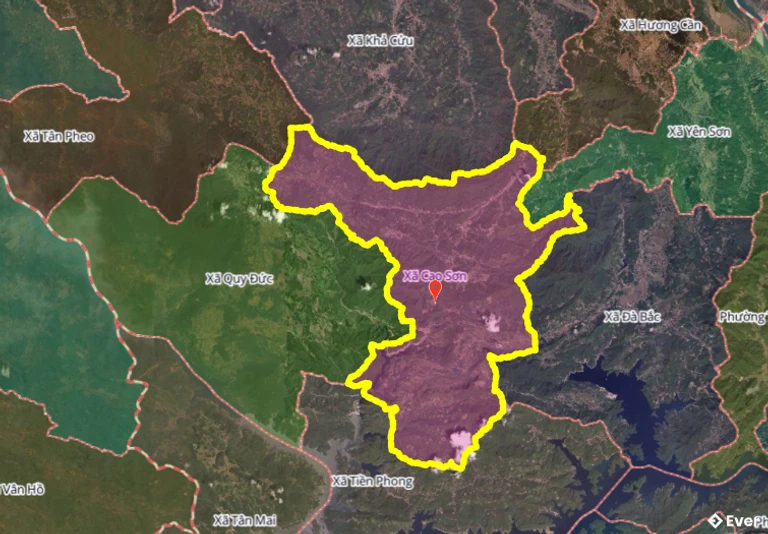 Bản đồ xã Cao Sơn, Phú Thọ sau sáp nhập