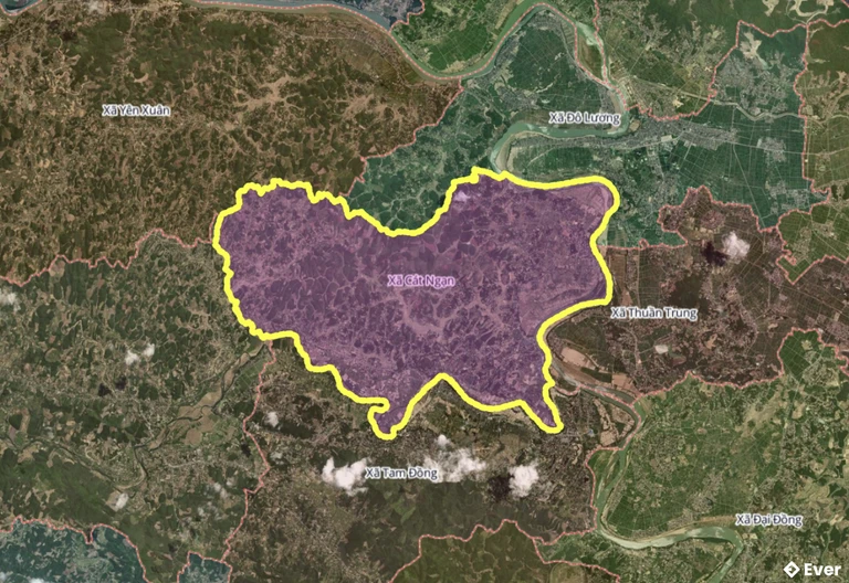 Bản đồ xã Cát Ngạn, Nghệ An sau sáp nhập