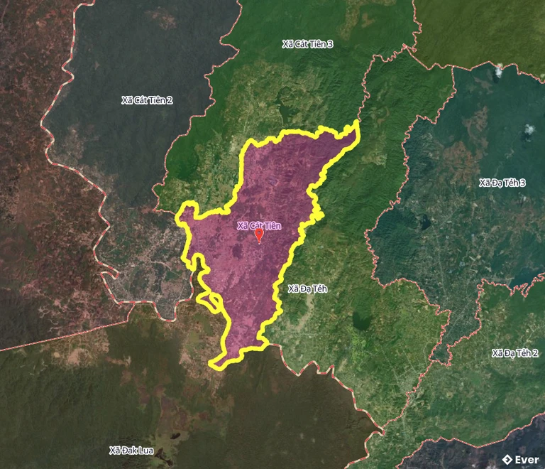 Bản đồ xã Cát Tiên, Lâm Đồng sau sáp nhập