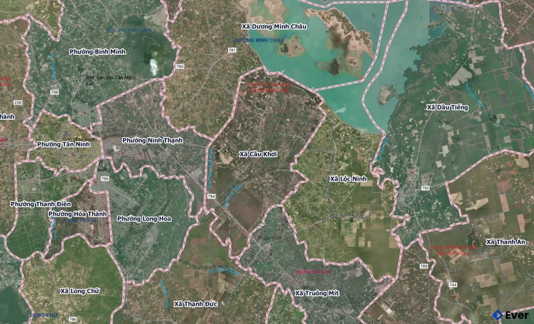 Bản đồ xã Cầu Khởi, Tây Ninh sau sáp nhập