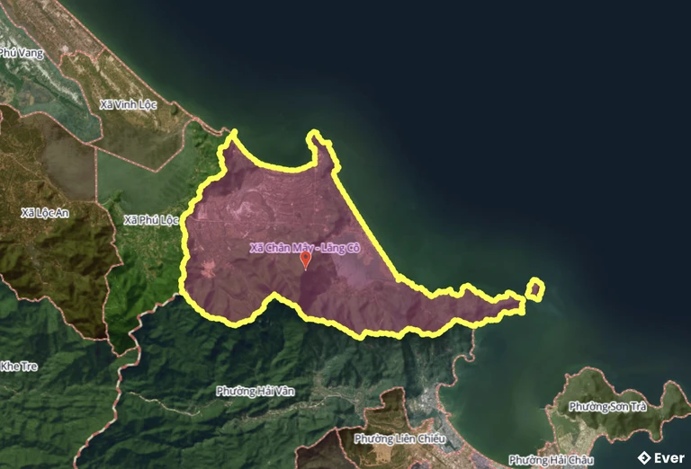 Bản đồ xã Chân Mây – Lăng Cô, Huế sau sáp nhập