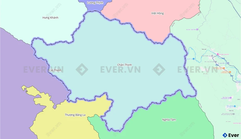 Bản đồ xã Chấn Thịnh sau sáp nhập