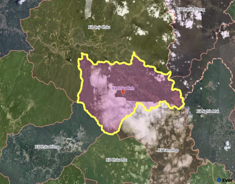 Bản đồ xã Châu Bình, Nghệ An sau sáp nhập