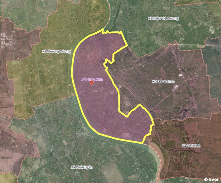 Bản đồ xã Châu Ninh, Hưng Yên sau sáp nhập