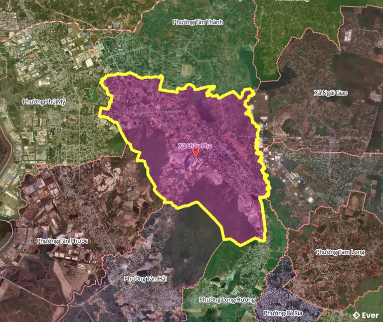 Bản đồ xã Châu Pha, thành phố Hồ Chí Minh sau sáp nhập