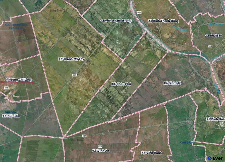 Bản đồ xã Châu Phú sau sáp nhập