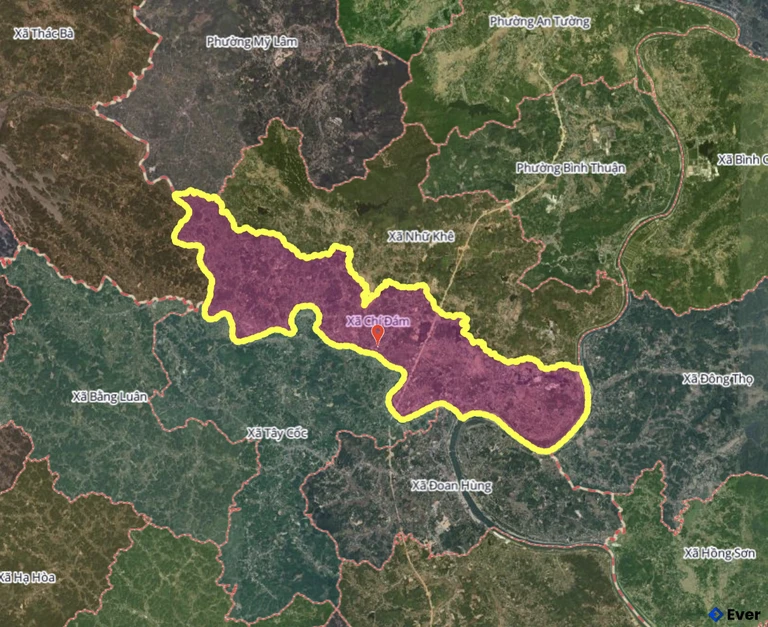 Bản đồ xã Chí Đám, Phú Thọ sau sáp nhập