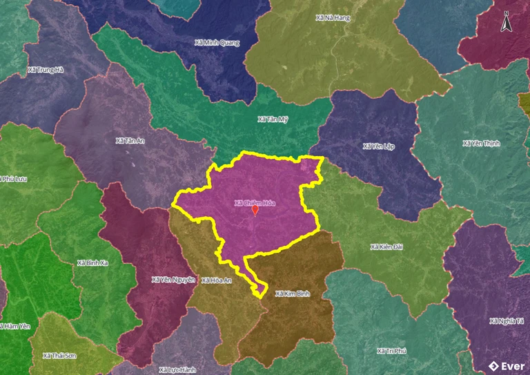 Bản đồ xã Chiêm Hoá, Tuyên Quang sau sáp nhập