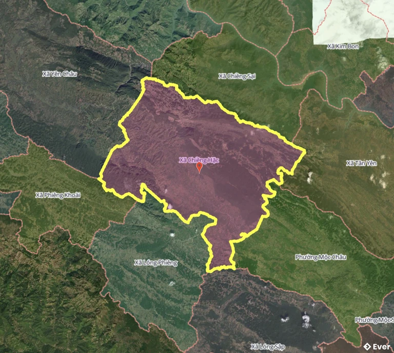 Bản đồ xã Chiềng Hặc, Sơn La sau sáp nhập