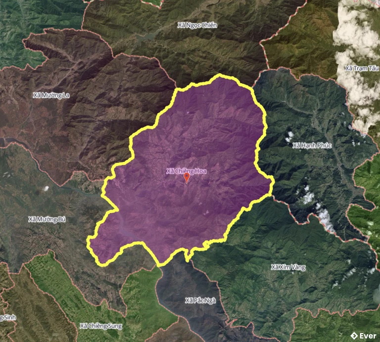 Bản đồ xã Chiềng Hoa, Sơn La sau sáp nhập