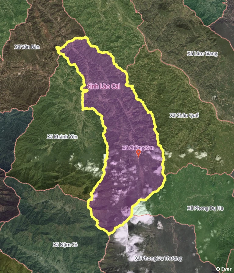 Bản đồ xã Chiềng Ken sau sáp nhập