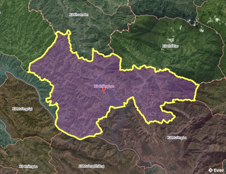 Bản đồ xã Chiềng Lao, Sơn La sau sáp nhập