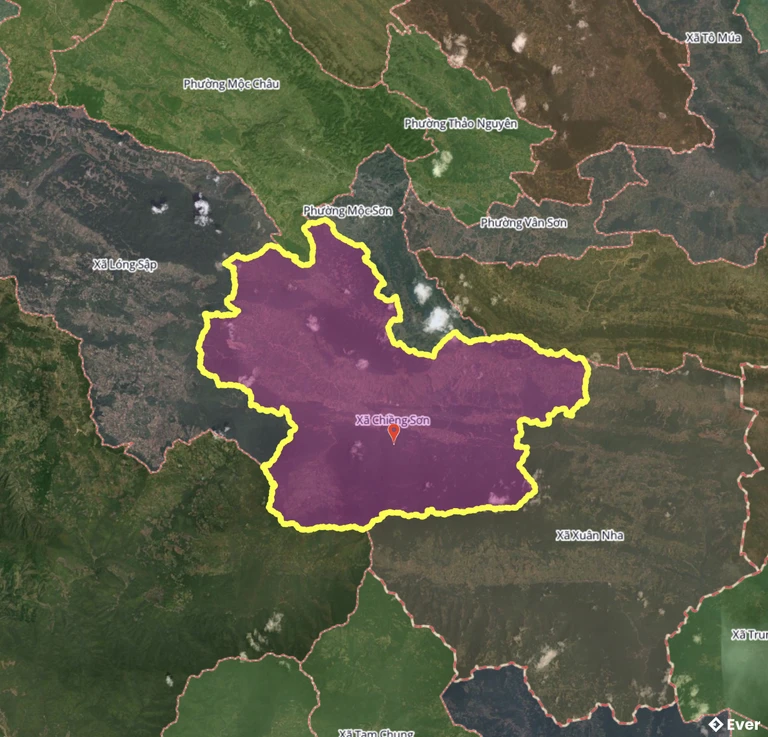 Bản đồ xã Chiềng Sơn, Sơn La sau sáp nhập