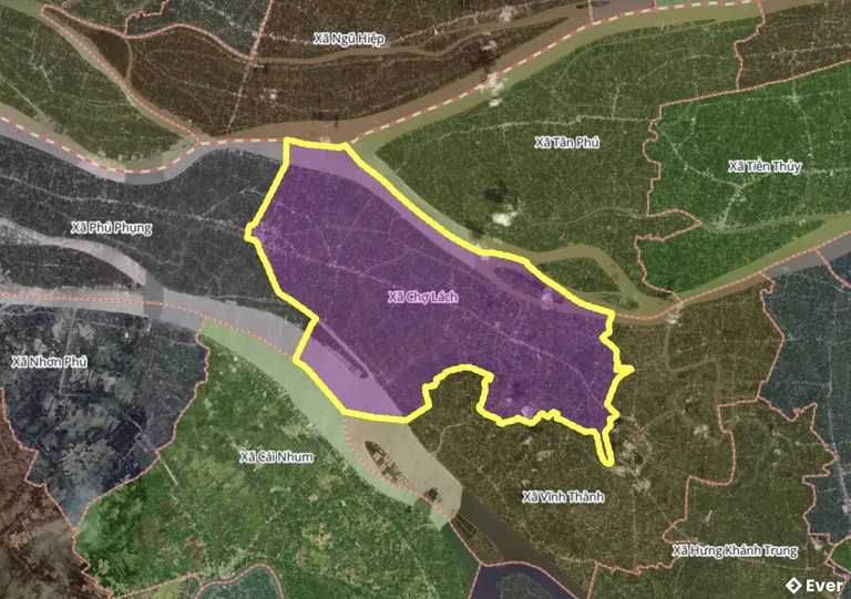 Bản đồ xã Chợ Lách, Vĩnh Long sau sáp nhập