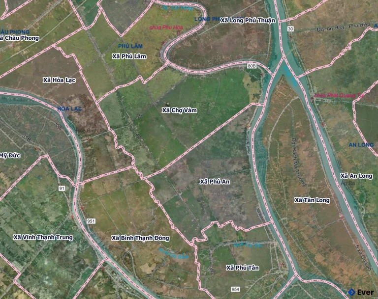 Bản đồ xã Chợ Vàm sau sáp nhập